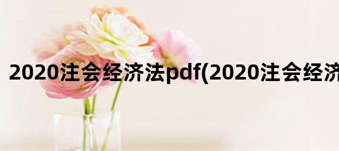 '2020注会经济法pdf(2020注会经济法教材目录)'