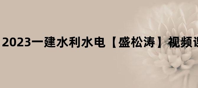 '2023一建水利水电【盛松涛】视频课件百度网盘下载'