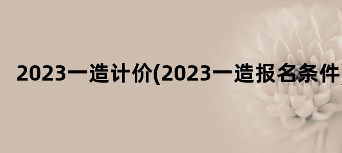 '2023一造计价(2023一造报名条件)'
