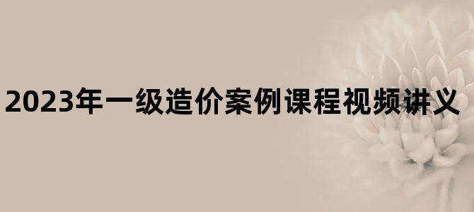 '2023年一级造价案例课程视频讲义【孙凌志、赵斌】'