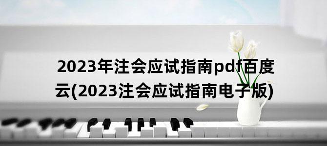 '2023年注会应试指南pdf百度云(2023注会应试指南电子版)'