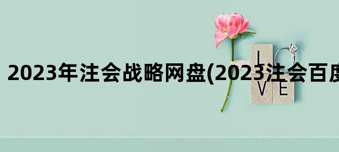'2023年注会战略网盘(2023注会百度云网盘资源)'