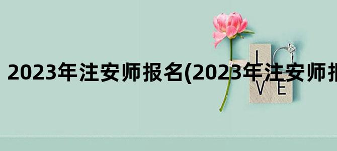 '2023年注安师报名(2023年注安师报名时间银川)'
