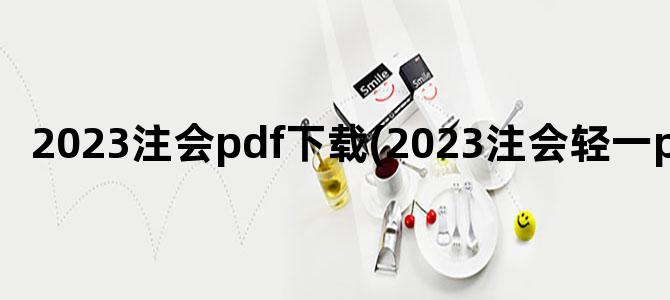 '2023注会pdf下载(2023注会轻一pdf)'