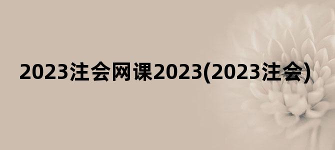 '2023注会网课2023(2023注会)'