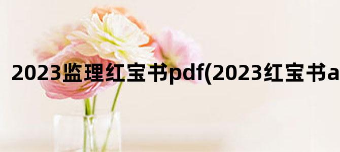 '2023监理红宝书pdf(2023红宝书app破解版)'