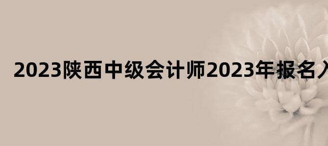 '2023陕西中级会计师2023年报名入口'