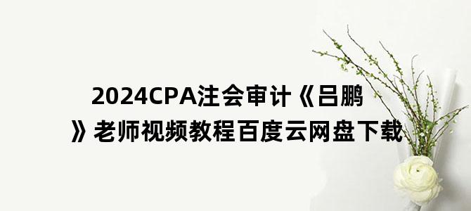 '2024CPA注会审计《吕鹏》老师视频教程百度云网盘下载'