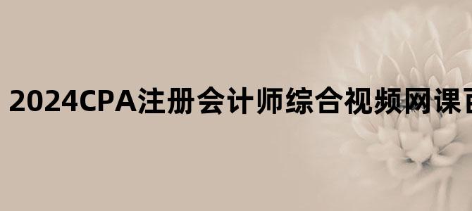 '2024CPA注册会计师综合视频网课百度云网盘下载'