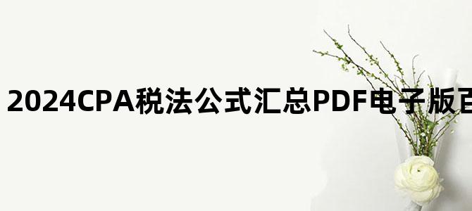 '2024CPA税法公式汇总PDF电子版百度云网盘高清下载'