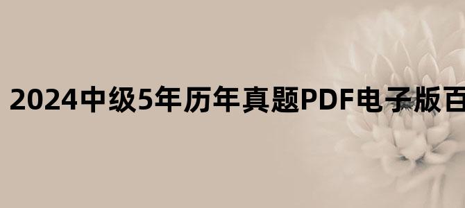 '2024中级5年历年真题PDF电子版百度云网盘下载'