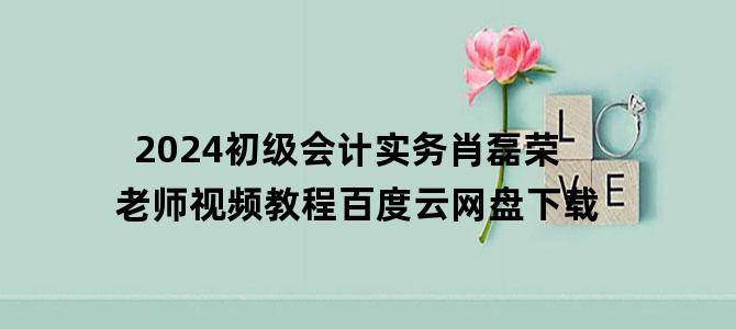 '2024初级会计实务肖磊荣老师视频教程百度云网盘下载'