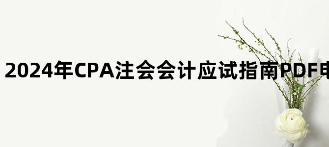 '2024年CPA注会会计应试指南PDF电子书百度网盘下载'
