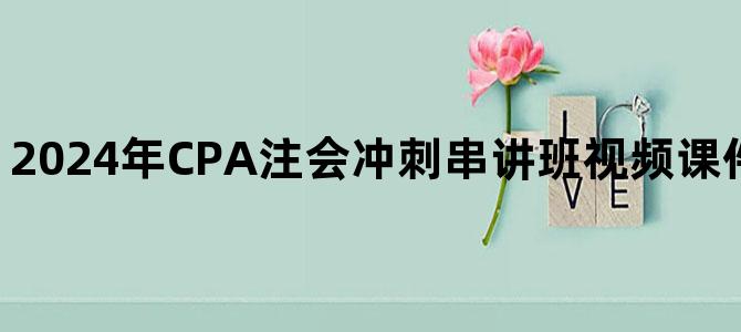 '2024年CPA注会冲刺串讲班视频课件百度云网盘下载'