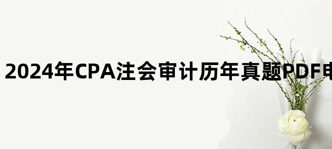 '2024年CPA注会审计历年真题PDF电子版百度网盘下载'