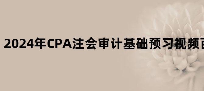 '2024年CPA注会审计基础预习视频百度云网盘下载'