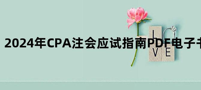 '2024年CPA注会应试指南PDF电子书百度网盘下载'