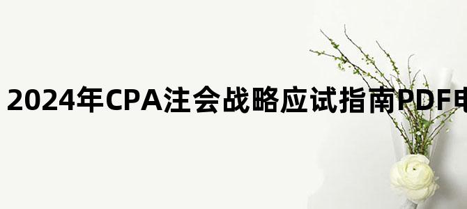 '2024年CPA注会战略应试指南PDF电子书百度网盘下载'