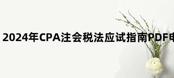 '2024年CPA注会税法应试指南PDF电子书百度网盘下载'