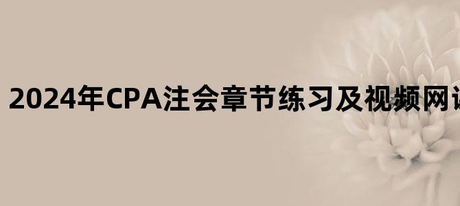 '2024年CPA注会章节练习及视频网课百度网盘下载'