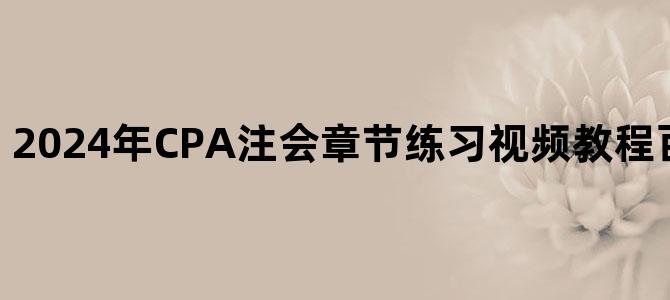 '2024年CPA注会章节练习视频教程百度云网盘下载'