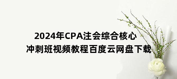 '2024年CPA注会综合核心冲刺班视频教程百度云网盘下载'