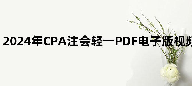 '2024年CPA注会轻一PDF电子版视频讲义百度网盘下载'
