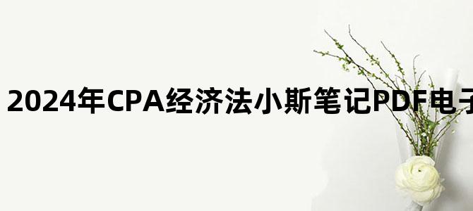 '2024年CPA经济法小斯笔记PDF电子版百度云网盘下载'