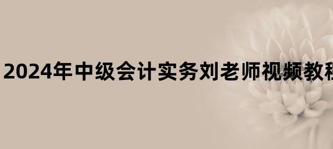 '2024年中级会计实务刘老师视频教程百度云网盘下载'