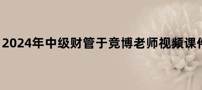 '2024年中级财管于竞博老师视频课件百度云网盘下载'