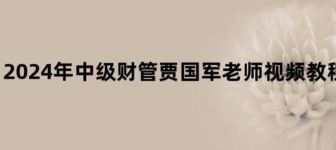 '2024年中级财管贾国军老师视频教程百度云网盘下载'