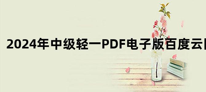 '2024年中级轻一PDF电子版百度云网盘下载'