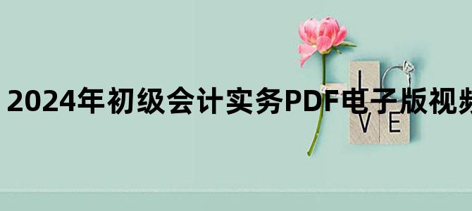 '2024年初级会计实务PDF电子版视频讲义百度云下载'