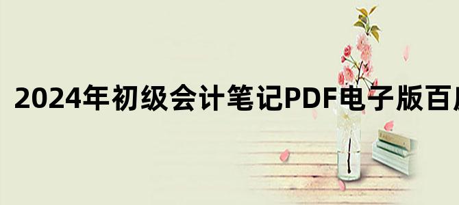 '2024年初级会计笔记PDF电子版百度云下载'