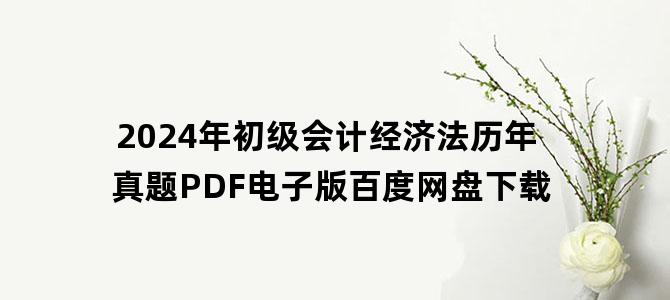 '2024年初级会计经济法历年真题PDF电子版百度网盘下载'