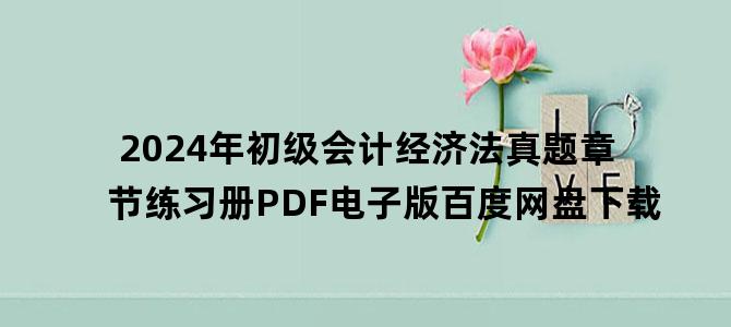 '2024年初级会计经济法真题章节练习册PDF电子版百度网盘下载'