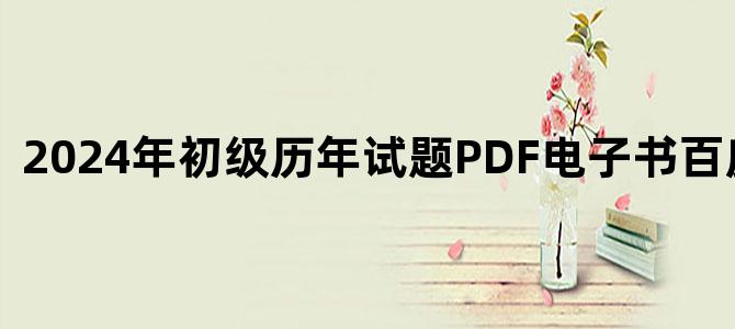 '2024年初级历年试题PDF电子书百度云下载'