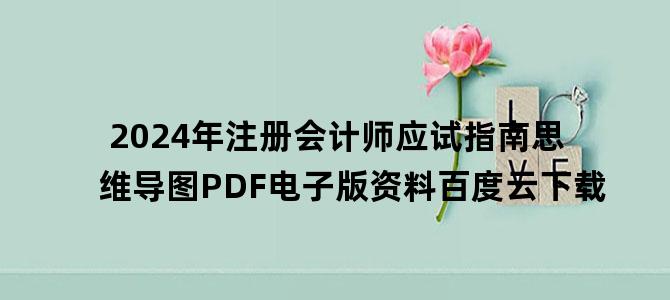 '2024年注册会计师应试指南思维导图PDF电子版资料百度云下载'