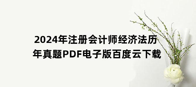'2024年注册会计师经济法历年真题PDF电子版百度云下载'