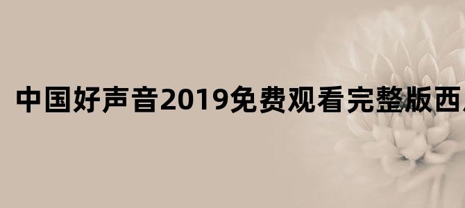 中国好声音2019免费观看完整版西瓜视频