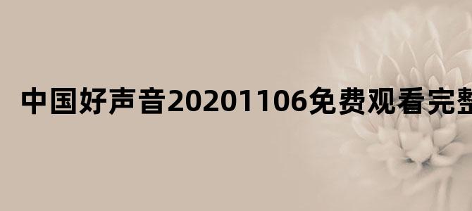 中国好声音20201106免费观看完整版