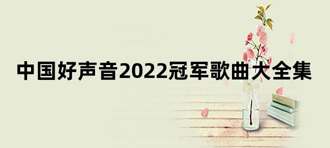 中国好声音2022冠军歌曲大全集