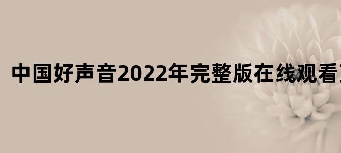 中国好声音2022年完整版在线观看蓝天下