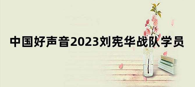 中国好声音2023刘宪华战队学员