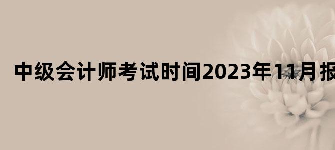 中级会计师考试时间2023年11月报名