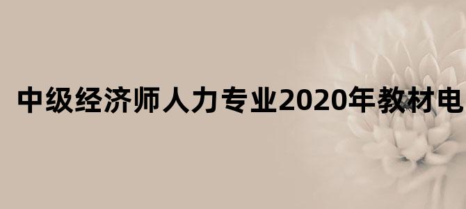 中级经济师人力专业2020年教材电子版