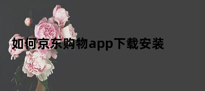 如何京东购物app下载安装