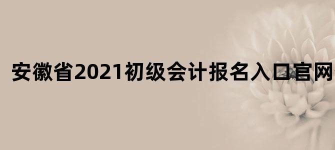安徽省2021初级会计报名入口官网登录