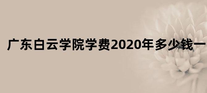 广东白云学院学费2020年多少钱一学期