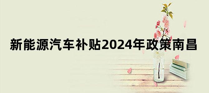 新能源汽车补贴2024年政策南昌